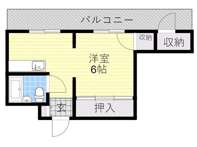 シティハイツマルシン(1DK/4階)の間取り写真