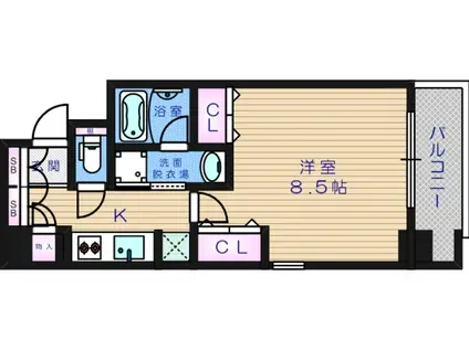 オリエンタル阿倍野メゾン(1K/6階)の間取り写真