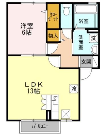 コンフォート杭全(1LDK/1階)の間取り写真