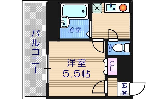 ラッキーセンター河堀口(1K/4階)の間取り写真
