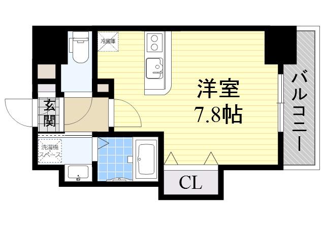 CASA MT 恵美須駅前(ワンルーム/3階)の間取り写真