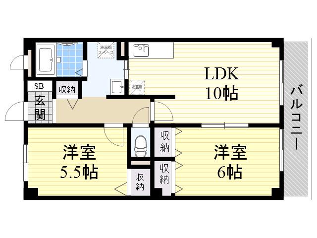 モナークコート(2LDK/3階)の間取り写真