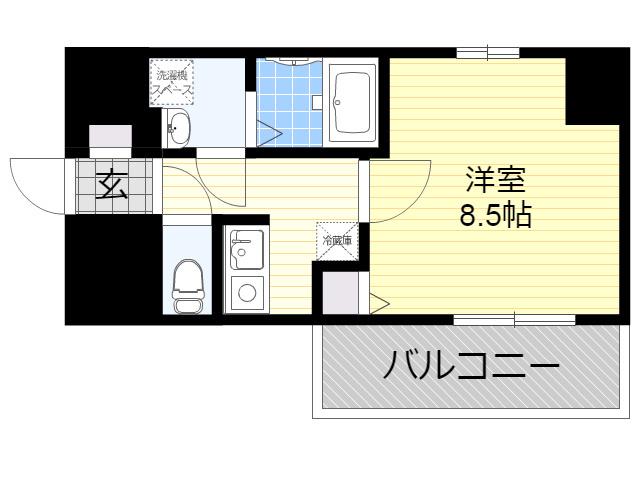 ピアグレース上本町(1K/10階)の間取り写真