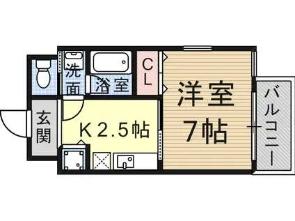 美章園メゾン寿(1K/5階)の間取り写真