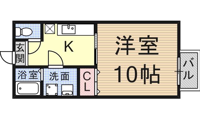 マンション御園(1K/2階)の間取り写真