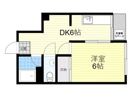 グリーンハイツ天王寺(1DK/4階)の間取り写真