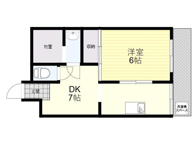 グリーンハイツ天王寺(1DK/7階)の間取り写真