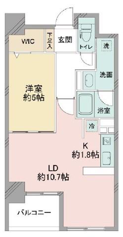 セレッソコート上本町イースト(1LDK/9階)の間取り写真