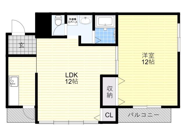 ヤマグチマンション(1LDK/8階)の間取り写真