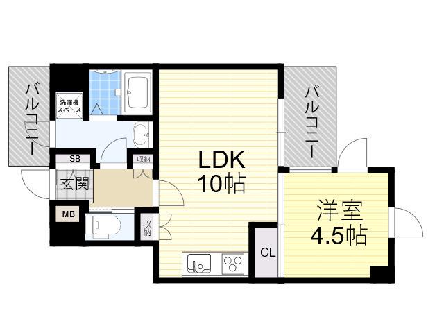 FLAT INN UESHIO(1LDK/2階)の間取り写真