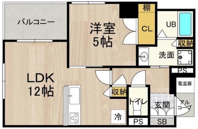 CASA FELICE(1LDK/4階)の間取り写真