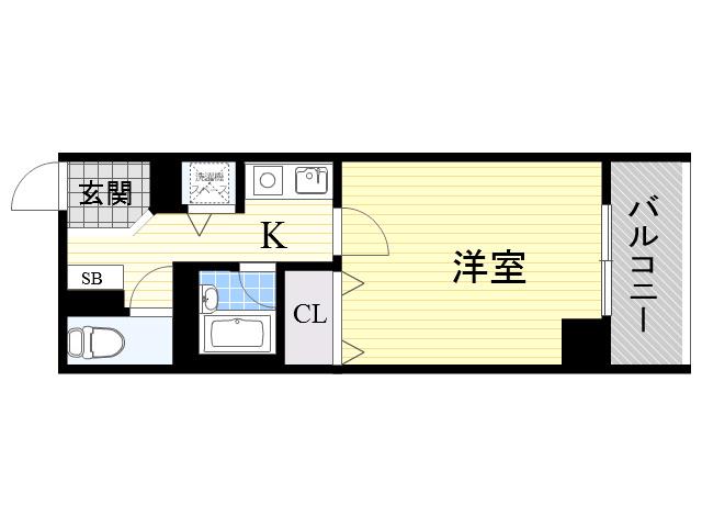 モンブラン(1K/5階)の間取り写真