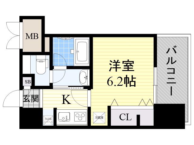 FUJIMAN北山町(1K/5階)の間取り写真