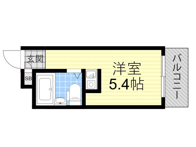 パークサイド上本町駅前(ワンルーム/6階)の間取り写真