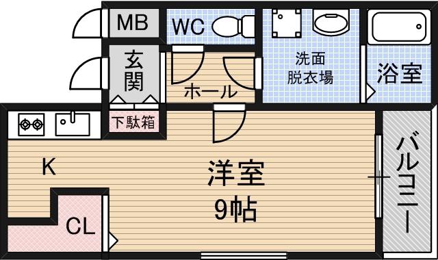 アンジュ今林(ワンルーム/1階)の間取り写真