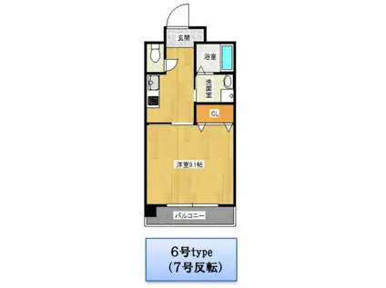 レバンガ阿倍野AP(1K/2階)の間取り写真