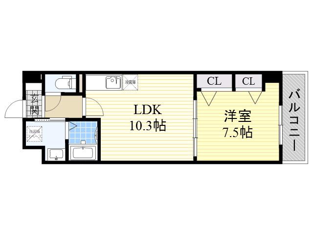 カーサ フェリーチェ(1LDK/3階)の間取り写真