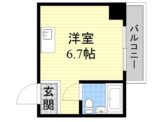 キャピタル今里(ワンルーム/5階)の間取り写真