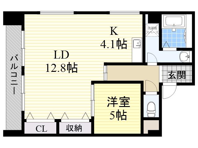 FRONT FIELD長居東(1LDK/10階)の間取り写真