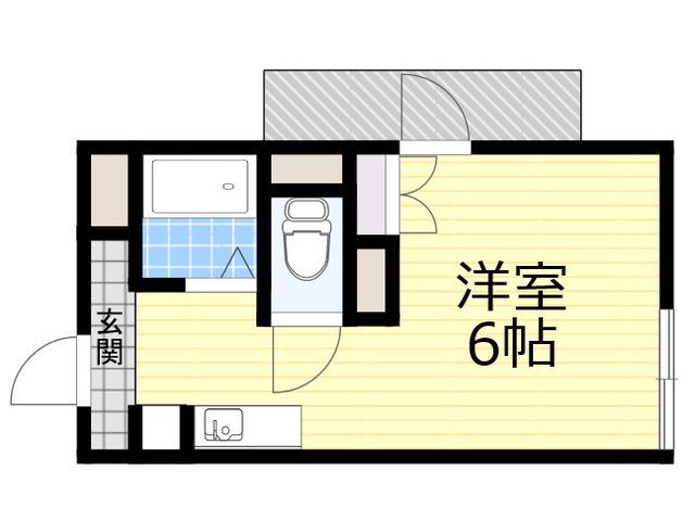 パシフィック新今宮(ワンルーム/3階)の間取り写真