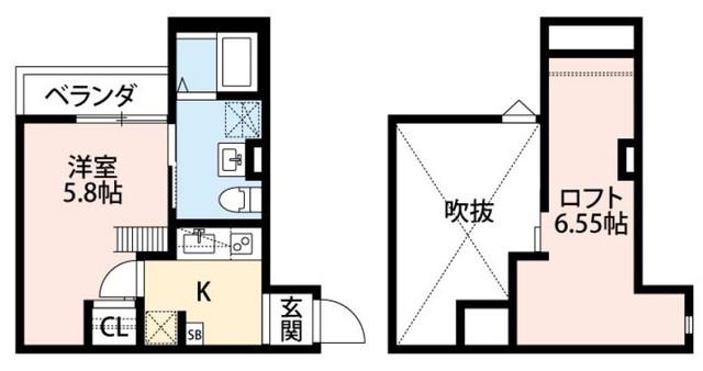TA小路東2丁目Ⅵ B棟(1K/1階)の間取り写真