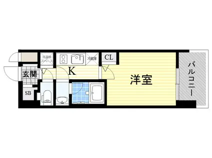 LA DOUCEUR北巽(1K/7階)の間取り写真