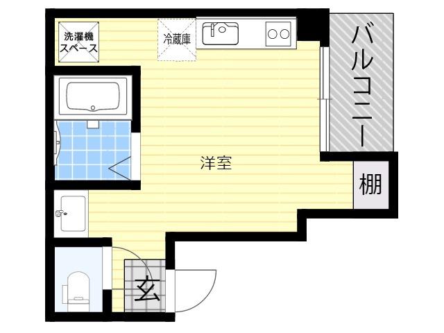 ジェミニ阪南(ワンルーム/1階)の間取り写真