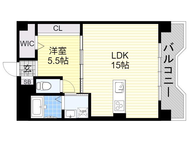 ULYSIS EN FAMILLE(1LDK/5階)の間取り写真
