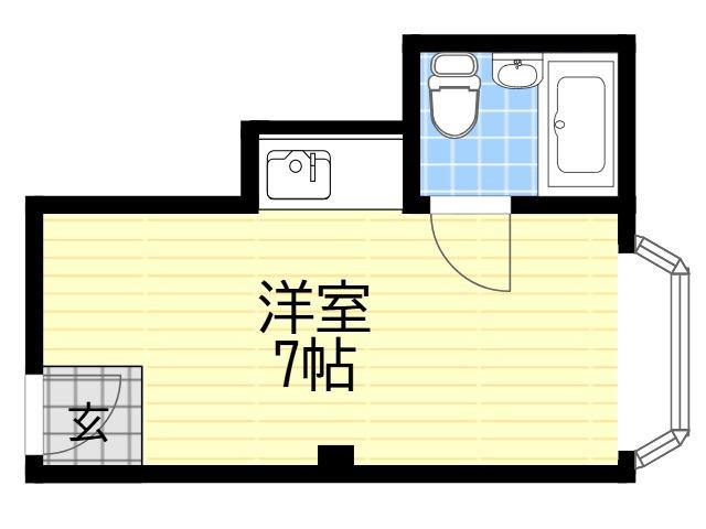 フォーリブスイン西田辺(ワンルーム/4階)の間取り写真