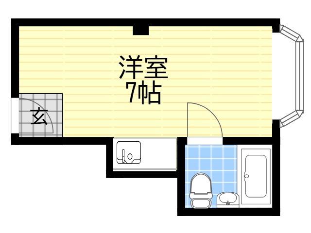 フォーリブスイン西田辺(ワンルーム/4階)の間取り写真