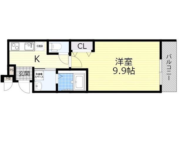 フジパレス針中野6番館(1K/1階)の間取り写真
