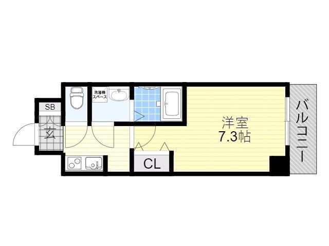 サンシルク阿倍野(1K/7階)の間取り写真