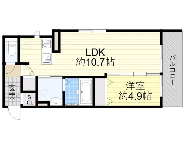 CASA PINO SOLO(1LDK/1階)の間取り写真