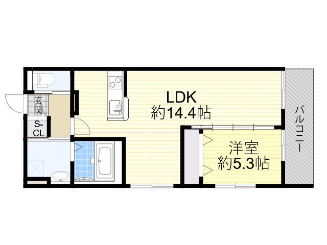 CASA PINO SOLO(1LDK/2階)の間取り写真