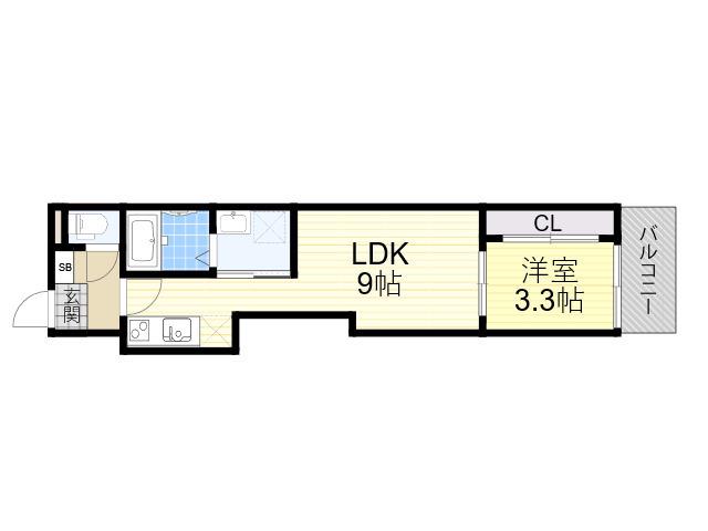 ハーモニーテラス田島(1LDK/2階)の間取り写真