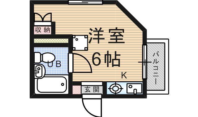 グレスト野間(ワンルーム/3階)の間取り写真