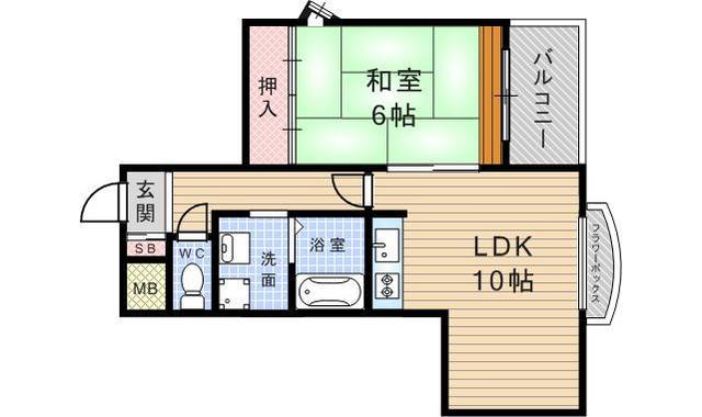 パイネリーF1(1LDK/4階)の間取り写真