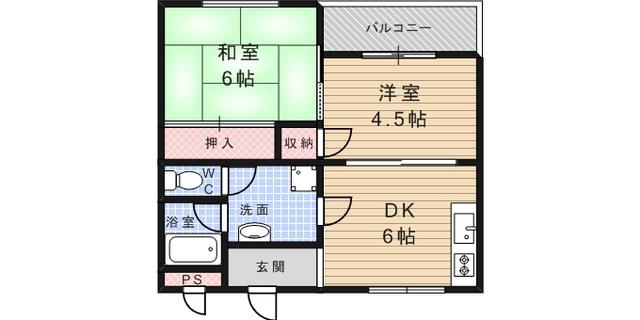 ベル武庫之荘(2DK/2階)の間取り写真