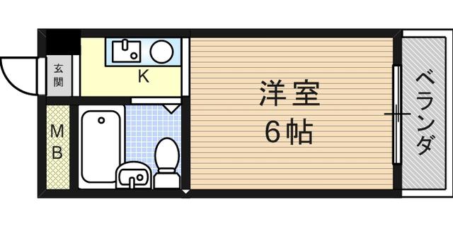 プリエール名神尼崎(1K/7階)の間取り写真
