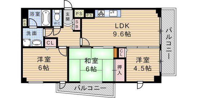 ノースフレア(3LDK/5階)の間取り写真
