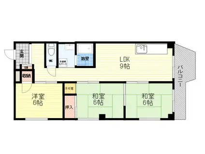 サンワコーポラス(3LDK/2階)の間取り写真
