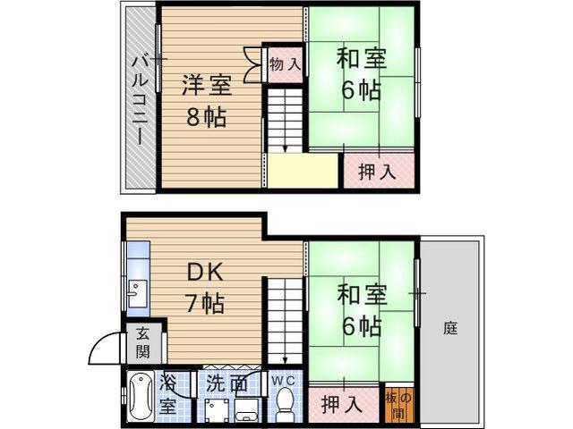 富士ハイム(3DK/1階)の間取り写真