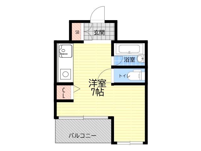 ジョンメゾン武庫之荘2(1K/2階)の間取り写真