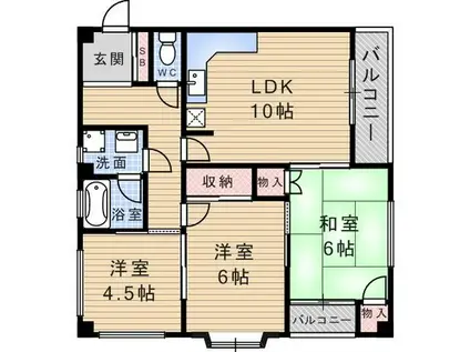 コートイタミチ(3DK/3階)の間取り写真