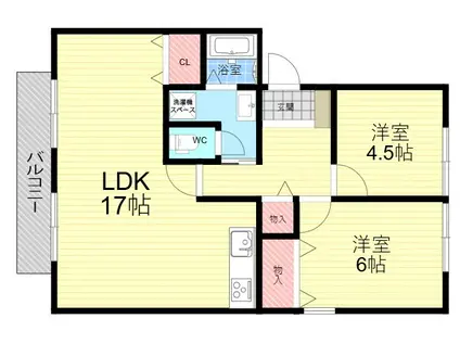 フレマリール楠の森(2LDK/2階)の間取り写真