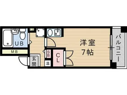 阪急神戸本線 武庫之荘駅 徒歩3分 4階建 築30年(1K/2階)の間取り写真