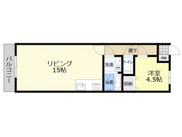 プラザ武庫之荘4番館(1LDK/3階)の間取り写真
