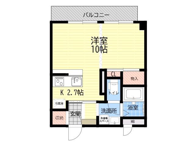 セレーナ塚口(1DK/2階)の間取り写真