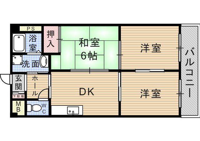 エクセルコート3(3DK/1階)の間取り写真