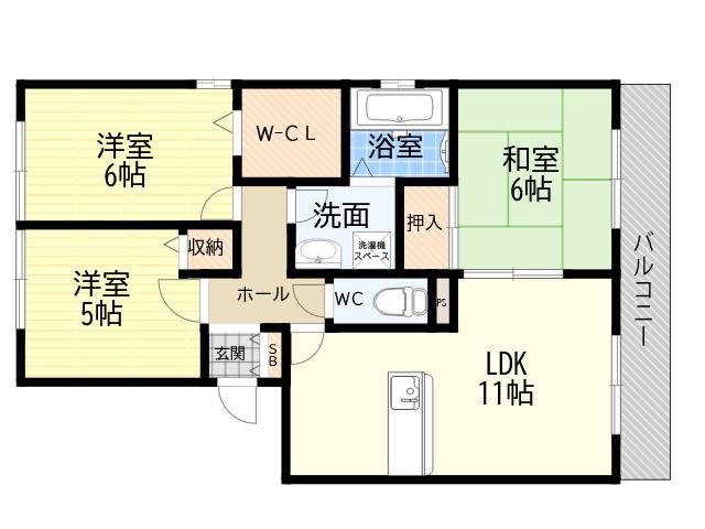 GRAND PLAISIR2(3LDK/3階)の間取り写真
